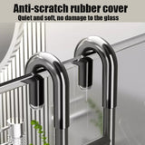 Toallero de ducha de acero inoxidable con puerta de vidrio, gancho para toallas y albornoz en forma de S, organizador de baño montado en la pared sin perforaciones
