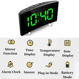 LED Digital Alarm Clock with Temperature & Humidity Display, 3 Alarms, Auto Brightness