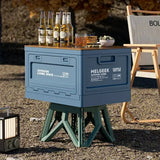 Portable Folding Camping Storage Box with Bench and Chopping Board