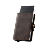 RFID-Blocking Leather Wallet with Pop-Up Card Holder & Money Clip – Slim Minimalist Design