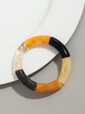 Pulsera de cuentas acrílicas bohemias para mujer: dije geométrico, moderna y liviana