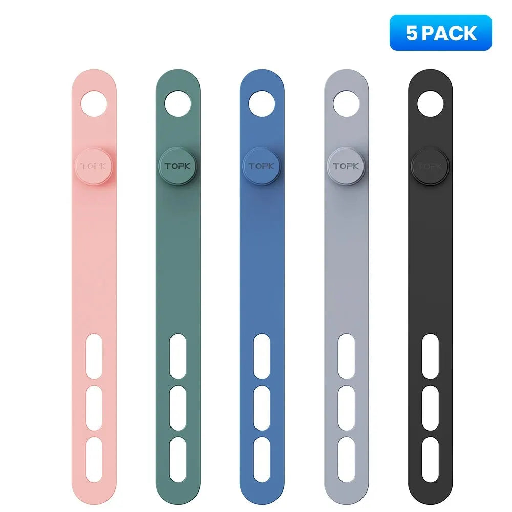 Silicone cable ties – mixed colour 5 pack