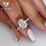 Oval Cut Moissanite Engagement Ring – 1/2/3 Carat D Color VVS1 in 925 Sterling Silver