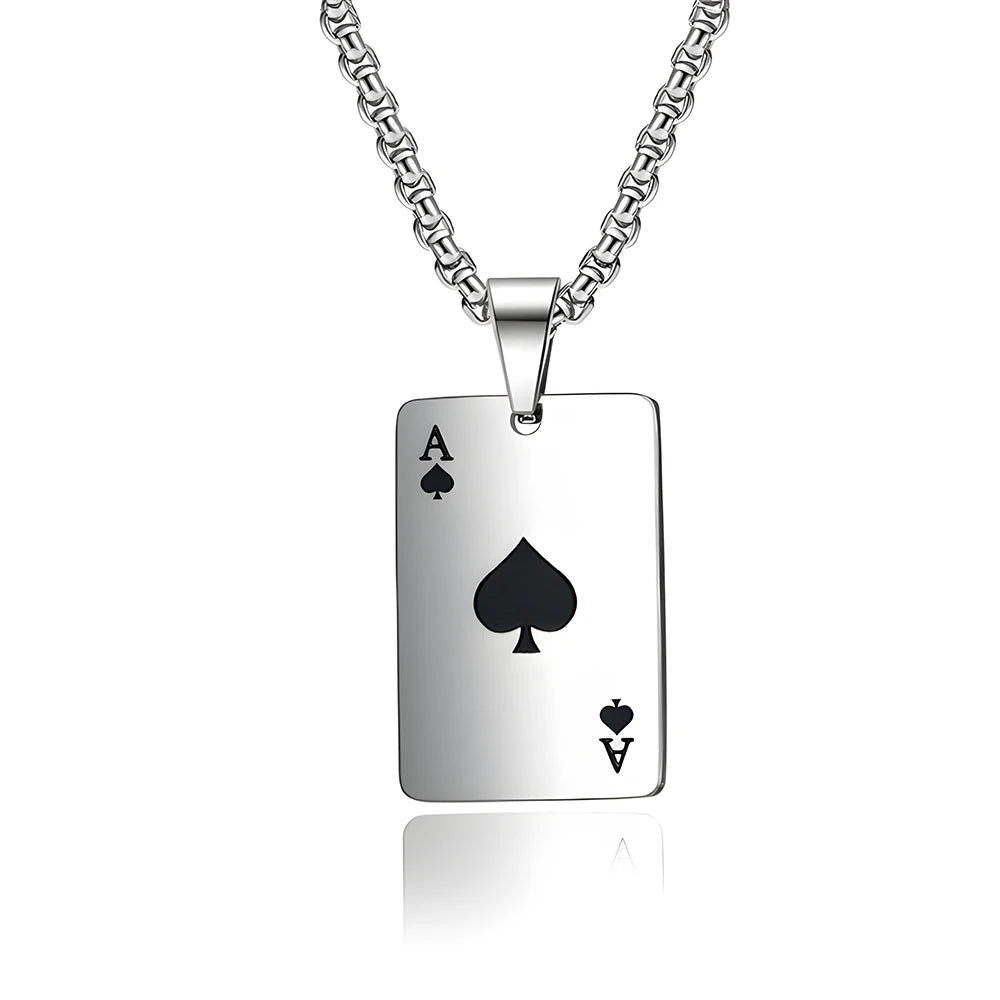 Unisex Hip Hop Square Pendant Necklace – Stainless Steel Streetwear Jewelry