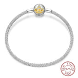 925 Sterling Silver Charm Bracelet for Women – Heart, Star, Moon & More