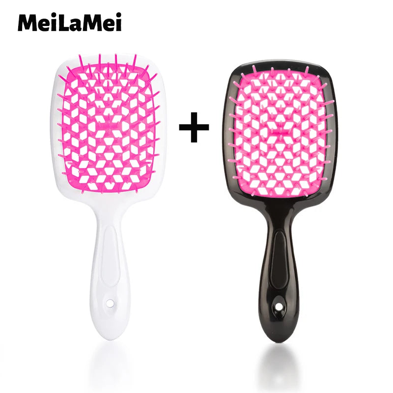 Professional Wide-Tooth Comb Set - Air Cushion Scalp Massager for Wet & Dry Hair (2-Pack)