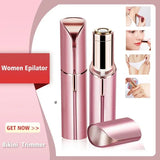 Lipstick-Sized Electric Facial Hair Remover - USB Rechargeable Eyebrow & Bikini Trimmer for Women
