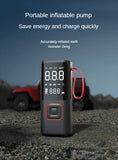 Portable Electric Air Pump with Tire Inflator, Pressure Gauge & Emergency Light