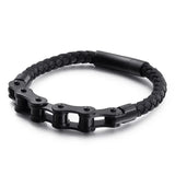 Men's Geometric Leather Bracelet with Zinc Alloy Magnet Clasp – Hiphop/Rock Fashion Accessory