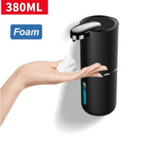Dispensador automático de jabón en espuma, sin contacto, 360-430 ml, recargable por USB, dispensador de desinfectante de manos ajustable de 4 niveles