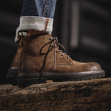 Men’s Suede Work Boots – Warm Lace-Up Winter Safety Boots for Outdoor Use