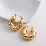 Gold-Plated Stainless Steel Geometric Hoop Earrings – Waterproof & Tarnish-Resistant
