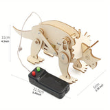 Kit STEM de dinosaurios: rompecabezas de madera en 3D y modelo de robot para niños | Juguete educativo de ciencia e ingeniería