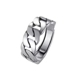 Adjustable Vintage Chain Ring – 925 Sterling Silver Open Ring for Women & Men