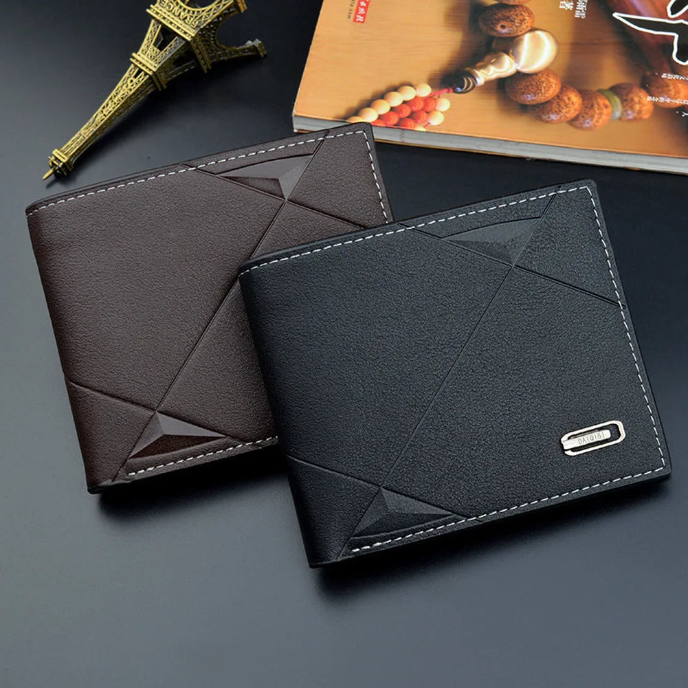 Slim Men’s Bifold Wallet – PU Leather Credit Card Holder & ID Organizer
