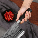 Juego de cuchillos de cocina de Damasco con láser | Cuchillo de chef de acero inoxidable, tijeras y varilla de afilar
