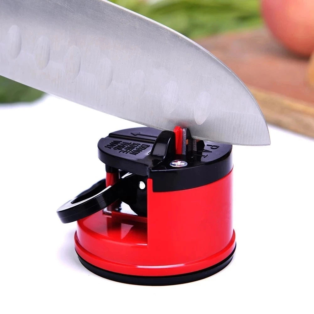 Afilador de cuchillos de cocina fácil y seguro: base con ventosa para cuchillos de chef y de Damasco