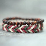 Adjustable Natural Stone Beaded Bracelet for Men – Handmade Yoga & Meditation Accessory