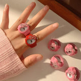 Hello Kitty Watch Ring - Cute Rhinestone Clock Jewelry for Girls