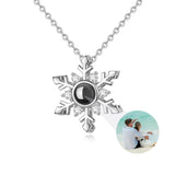 Personalized Photo Projection Necklace with Rose Pendant