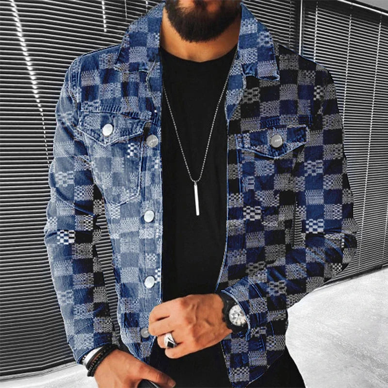 Men’s Thick Casual Denim Jacket for Spring & Autumn – Cotton-Lined Streetwear Outerwear