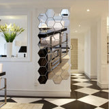 Pegatinas de pared con espejos hexagonales en 3D: decoración moderna para el hogar