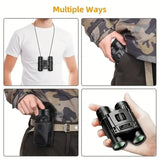 100x22 HD Binoculars - 30000m Long Range Folding Optics with BAK4 Prisms