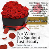 24pc Velvet Rose Bouquet in Heart Box with "I Love You" Necklace - Valentine's Gift Set