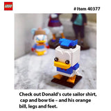 Donald Duck BrickHeadz Building Set – Collectible LEGO Display Toy for Kids and Adults