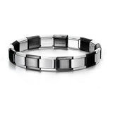 Pulsera clásica de acero inoxidable con dijes: joyas elegantes y duraderas para hombres y mujeres