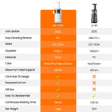 Mini exprimidor lento, portátil, eléctrico, exprimidor de limón, licuadora, fácil de limpiar, puede hacer helado, Mini-Pro