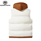 Men’s Hooded Fleece Vest with Zipper – Casual Winter Sleeveless Jacket with Pockets