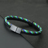 Men's Stainless Steel Rope Chain Bracelet – Bohemian Style Charm Bracelet for Father’s Day and Gifts