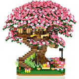 DIY Sakura Tree Building Blocks Set with LED Lights - Cherry Blossom Model Kit for Adults & Kids
