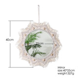 ✨ Espejo de pared decorativo de macramé bohemio: elegante detalle decorativo para el hogar ✨