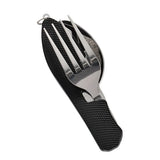 Juego de utensilios de camping plegables: cuchillo, tenedor y cuchara multifunción para viajes al aire libre y picnic 