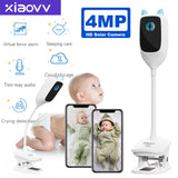Monitor para bebés XIAOVV 2K HD: detección de llanto, visión nocturna a todo color, rotación de 360°, cámara WiFi 