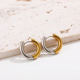 Gold-Plated Stainless Steel Geometric Hoop Earrings – Waterproof & Tarnish-Resistant