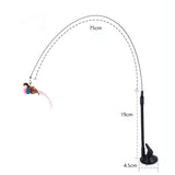 Interactive Feather Cat Toy with Suction Cup and Bell