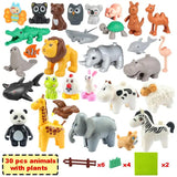 Accesorios de bloques de construcción de partículas grandes a granel: juego de ladrillos de animales y casas para niños de 3 a 6 años, compatible con los bloques de las principales marcas