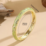 Vintage Flower Cloisonné Bangle Bracelet for Women