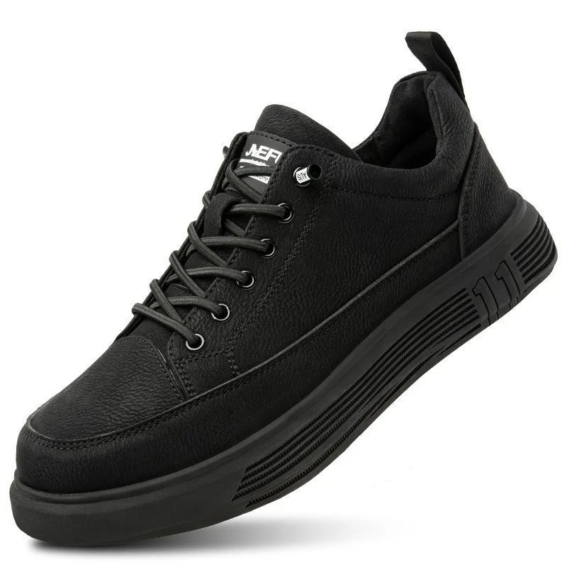 Men’s Waterproof Work Boots with Steel Toe – Lightweight PU Safety Shoes for Spring & Autumn