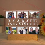 Custom Photo LED Night Light with Text – Personalized Acrylic & Wood USB Lamp