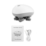 Mini Electric Head Massager – Portable Scalp Relaxation Tool with 4 Nodes & Long Battery Life