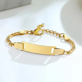 Customizable Stainless Steel Charm Bracelet - Personalized Name Bracelet for Men and Women