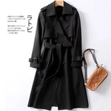 Women's Long Sleeve Trench Coat – 2024 Fashion Double-Breasted Office Jacket