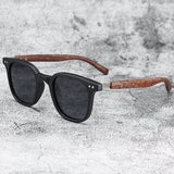 Vintage Wooden Frame Sunglasses for Men & Women – Classic Mirror Lens UV Protection Shades