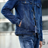 Men’s Casual Denim Jacket – Lightweight Spring & Fall Outerwear with Turn-Down Collar