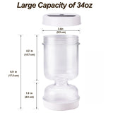 Olive & Pickle Strainer Jar | Hourglass Airtight Container for Easy Storage