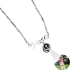 Personalized Photo Projection Necklace with Rose Pendant